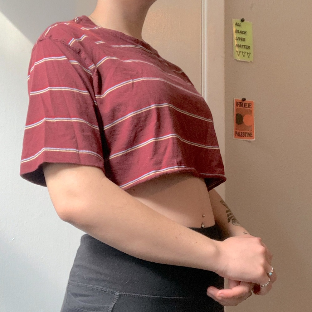 ** Striped Crop Top, Size S**